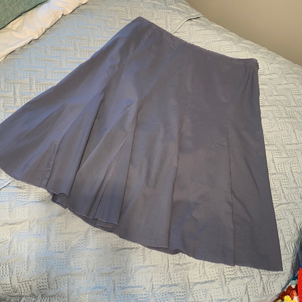 New York & Company lined cotton blend panel skirt office work  grey size 8
